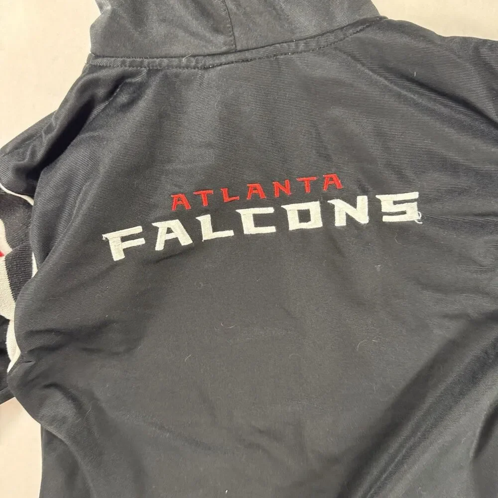 Reebok NFL Atlanta Falcons Youth Large Sz 7 Tracksuit Hoodie Black Full Zip Logo